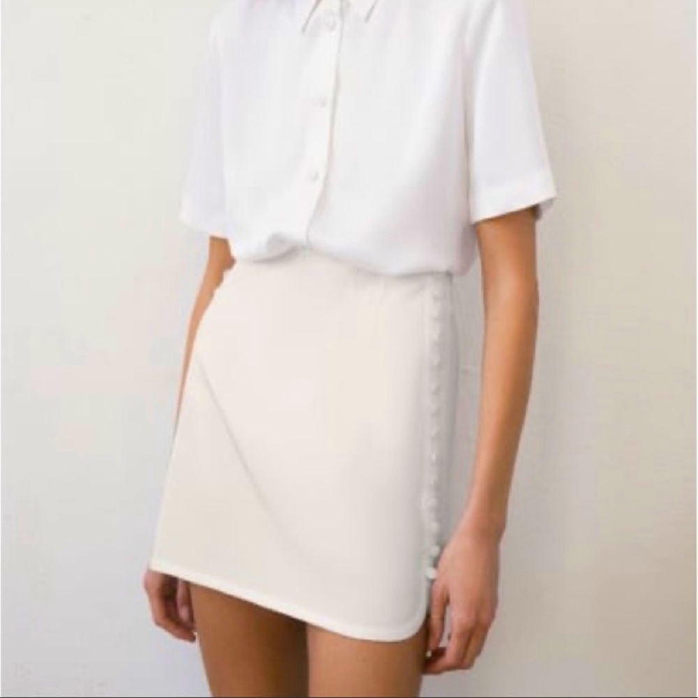 Zara Satin Buttoned Mini Skirt